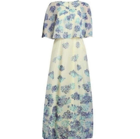 BCBGMaxAzria Yellow and Blue Floral Maxi Dress Make An Offer!!! - Picture 4 of 14